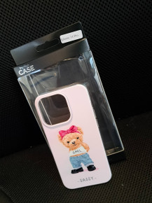 Луксозен силиконов гръб ТПУ Perfect Case за Apple iPhone 14 Pro 6.1 Bear girl 